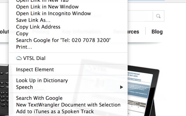 VTSL Click To Dial  from Chrome web store to be run with OffiDocs Chromium online
