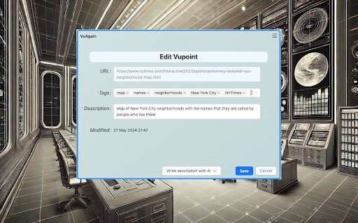 VuAgain Chrome extension  from Chrome web store to be run with OffiDocs Chromium online