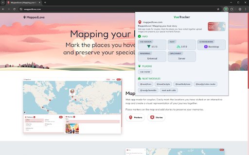VueTracker  from Chrome web store to be run with OffiDocs Chromium online