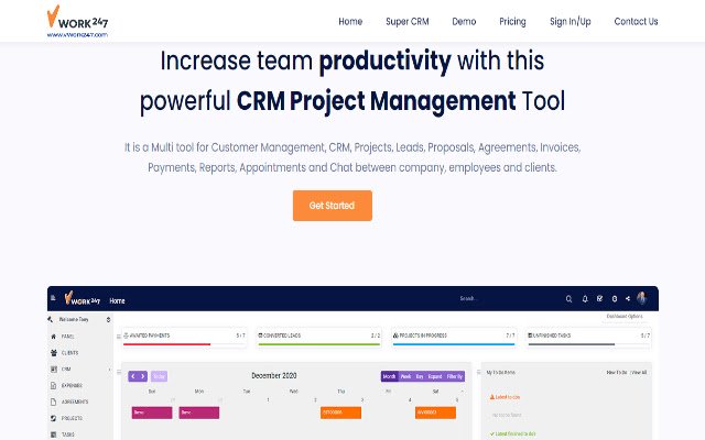 vWork247 CRM dal Chrome Web Store da eseguire con OffiDocs Chromium online