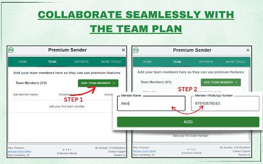 WA Bulk Sender Premium Sender  from Chrome web store to be run with OffiDocs Chromium online