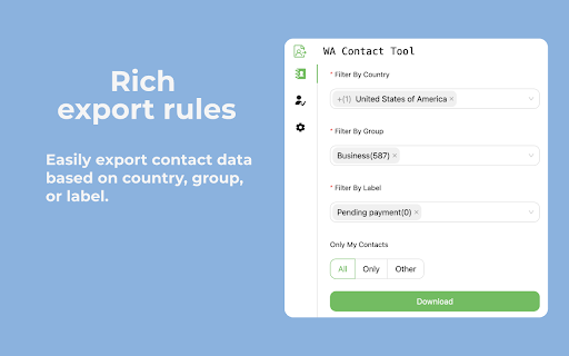 WA Contacts Export  from Chrome web store to be run with OffiDocs Chromium online