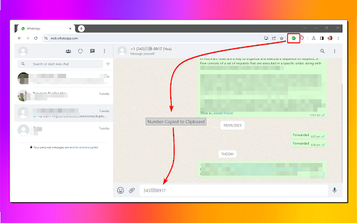 WACopyMate  from Chrome web store to be run with OffiDocs Chromium online