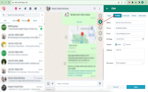 WA Gear WhatsApp Campaign and CRM  from Chrome web store to be run with OffiDocs Chromium online