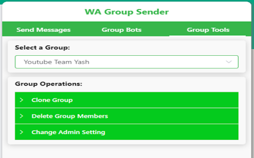 WA Group Sender  from Chrome web store to be run with OffiDocs Chromium online