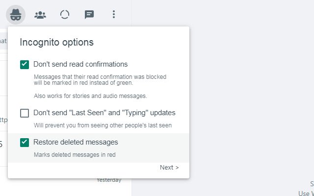 WAIncognito  from Chrome web store to be run with OffiDocs Chromium online