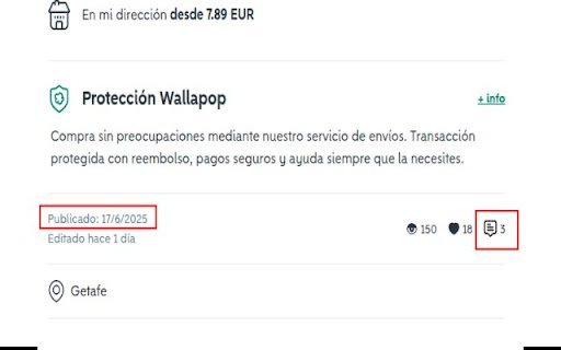 Wallapop ChatTrack  from Chrome web store to be run with OffiDocs Chromium online