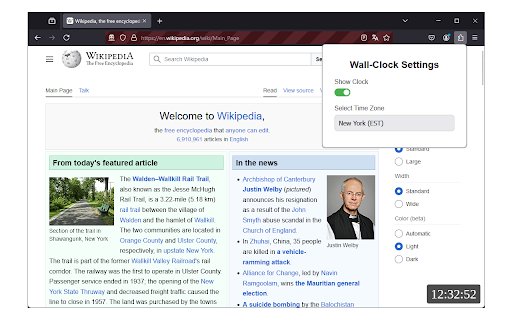 Wall Clock  from Chrome web store to be run with OffiDocs Chromium online