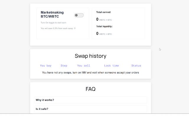 Wallet with marketmaking  from Chrome web store to be run with OffiDocs Chromium online