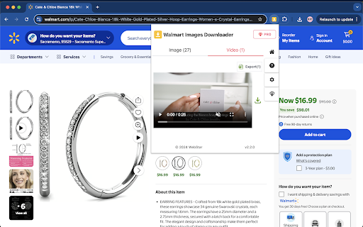 Walmart Images Downloader Images and Videos  from Chrome web store to be run with OffiDocs Chromium online