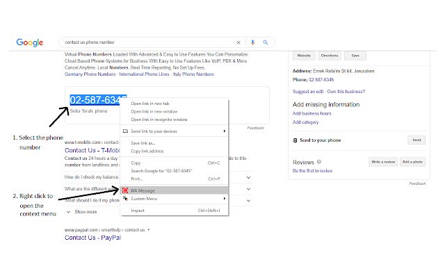 WA Message  from Chrome web store to be run with OffiDocs Chromium online