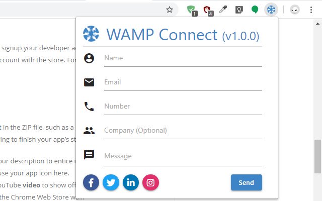 WAMP Connect  from Chrome web store to be run with OffiDocs Chromium online