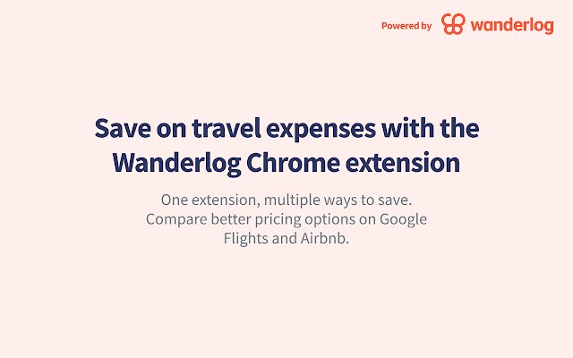 Wanderlog: busque en Southwest, vea las tarifas de Airbnb de Chrome web store para ejecutarse con OffiDocs Chromium en línea