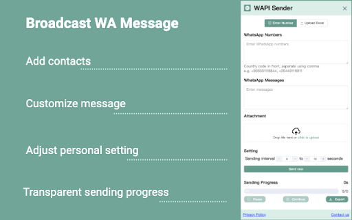WAPI Sender And ChatGPT for WhatsApp  from Chrome web store to be run with OffiDocs Chromium online