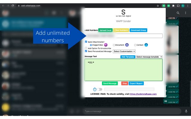 Pengirim WAPP dari toko web Chrome untuk dijalankan dengan OffiDocs Chromium online