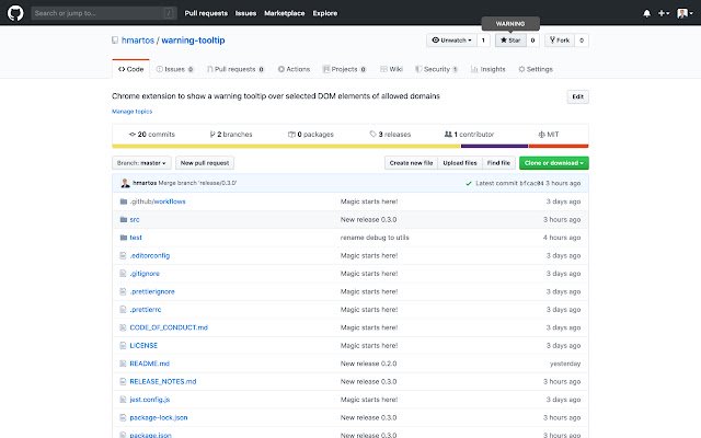 Warning Tooltip  from Chrome web store to be run with OffiDocs Chromium online