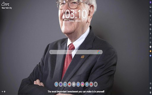 Warren Buffet MeaVana  from Chrome web store to be run with OffiDocs Chromium online