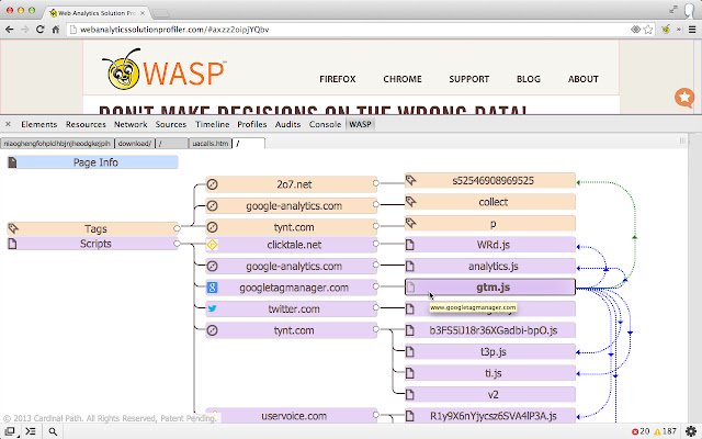 WASP.inspector: Analytics Solution Profiler da Chrome Web Store para ser executado com OffiDocs Chromium online