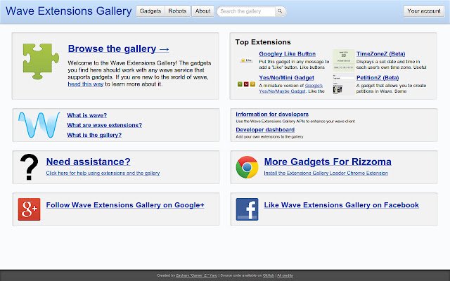 Chrome ウェブストアの Wave Extensions Gallery を OffiDocs Chromium オンラインで実行
