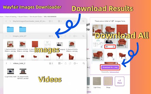 Wayfair Image  Video Downloader  from Chrome web store to be run with OffiDocs Chromium online
