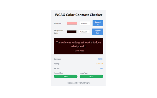 WCAG Color Contrast Checker  from Chrome web store to be run with OffiDocs Chromium online
