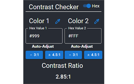 WCAG Color Contrast Tool  from Chrome web store to be run with OffiDocs Chromium online