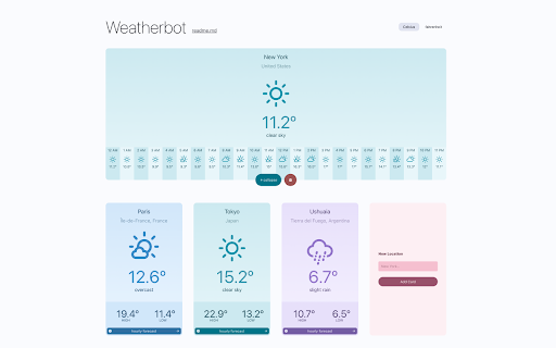 Weatherbot  from Chrome web store to be run with OffiDocs Chromium online