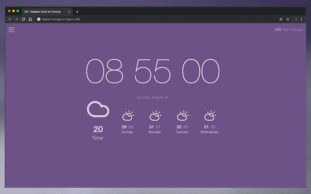 Chrome 웹 스토어의 Chrome용 날씨 시계가 OffiDocs Chromium 온라인과 함께 실행됩니다.