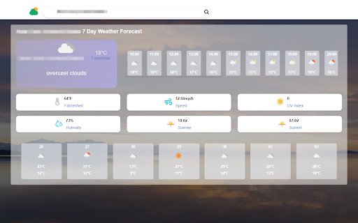 Weather Forecast  from Chrome web store to be run with OffiDocs Chromium online