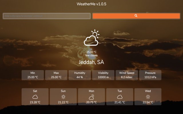 WeatherMe App  from Chrome web store to be run with OffiDocs Chromium online