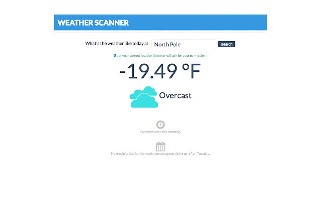 Weather Scanner dal Chrome Web Store da eseguire con OffiDocs Chromium online