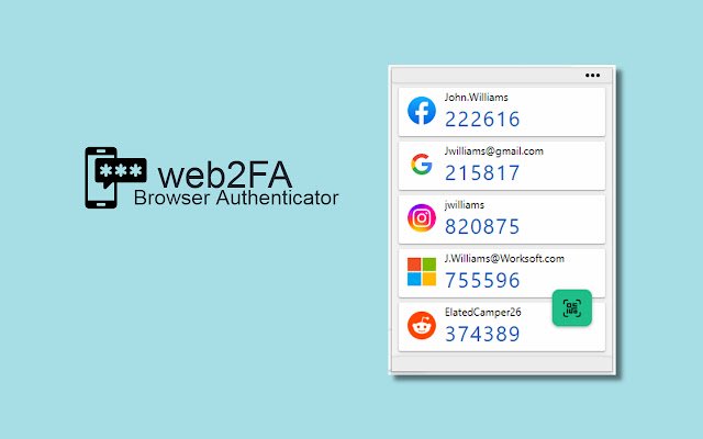 Аутентифікатор веб-переглядача web2FA з веб-магазину Chrome, який буде запущено з OffiDocs Chromium онлайн