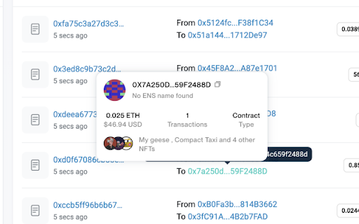 Web3 Hovercards  from Chrome web store to be run with OffiDocs Chromium online