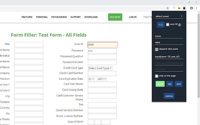 WebApp Form Filler mula sa Chrome web store na tatakbo sa OffiDocs Chromium online