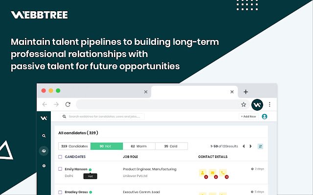 Webbtree Talent Source Extension dal negozio web di Chrome da eseguire con OffiDocs Chromium online