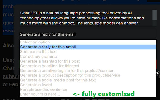 Web ChatGPT.ai  from Chrome web store to be run with OffiDocs Chromium online