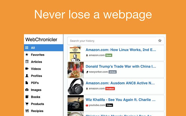 WebChronicler จาก Chrome เว็บสโตร์ที่จะรันด้วย OffiDocs Chromium ทางออนไลน์