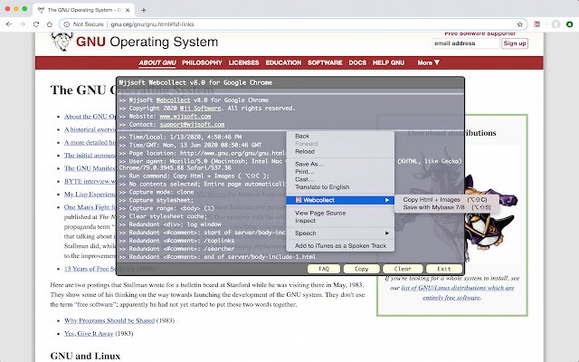 Chrome Web ストアからの Webcollect を OffiDocs Chromium オンラインで実行する