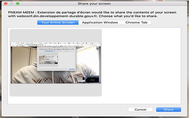 WebConf: Partage dÉcran da Chrome Web Store para ser executado com OffiDocs Chromium online