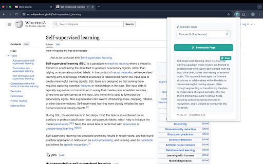 Web Content Summarizer  from Chrome web store to be run with OffiDocs Chromium online