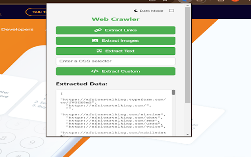 Web Crawler  from Chrome web store to be run with OffiDocs Chromium online