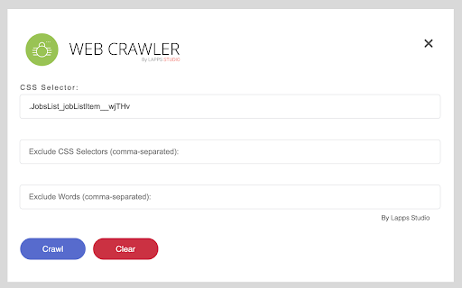 Web Crawler Extension  from Chrome web store to be run with OffiDocs Chromium online
