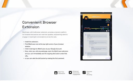 WebCusso  from Chrome web store to be run with OffiDocs Chromium online