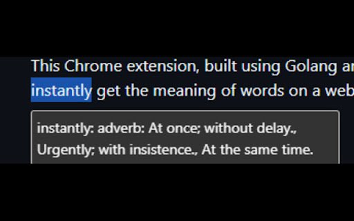 Web Dictionary  from Chrome web store to be run with OffiDocs Chromium online