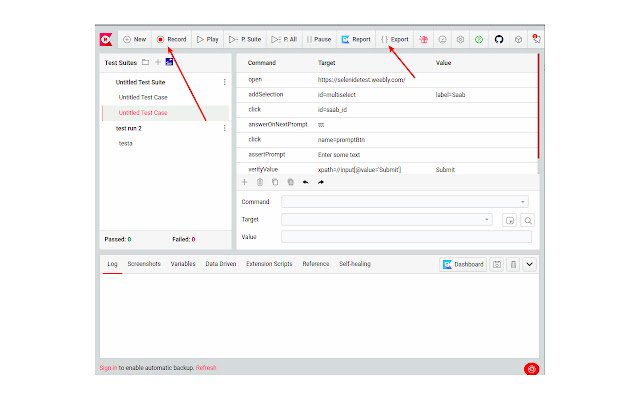 WebdriverIO Exporter pentru Katalon Recorder din magazinul web Chrome va fi rulat cu OffiDocs Chromium online