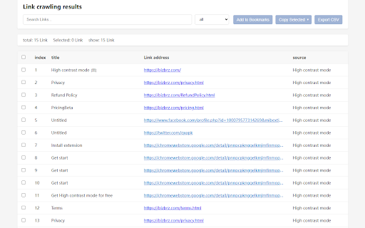 Web hyperlink grabber from Chrome web store to be run with OffiDocs Chromium online Web hyperlink grabber from Chrome web store to be run with OffiDocs Chromium online