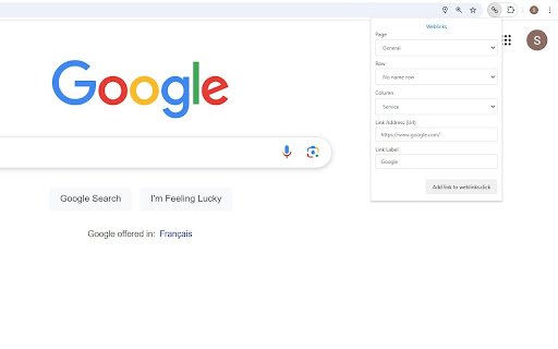 Weblinks.click Google Chrome extension  from Chrome web store to be run with OffiDocs Chromium online