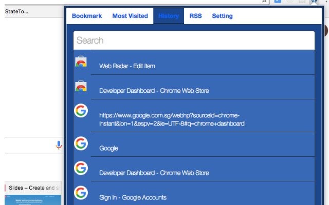 علامت وب: بسته‌کننده نشانک/تاریخچه/کلیپ‌بورد از فروشگاه وب Chrome که با OffiDocs Chromium به‌صورت آنلاین اجرا می‌شود