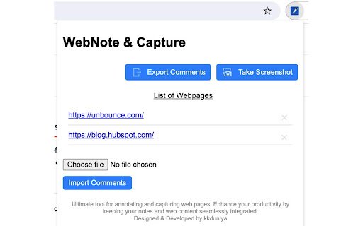 WebNote  Capture  from Chrome web store to be run with OffiDocs Chromium online