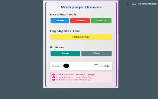 Webpage Drawer  from Chrome web store to be run with OffiDocs Chromium online